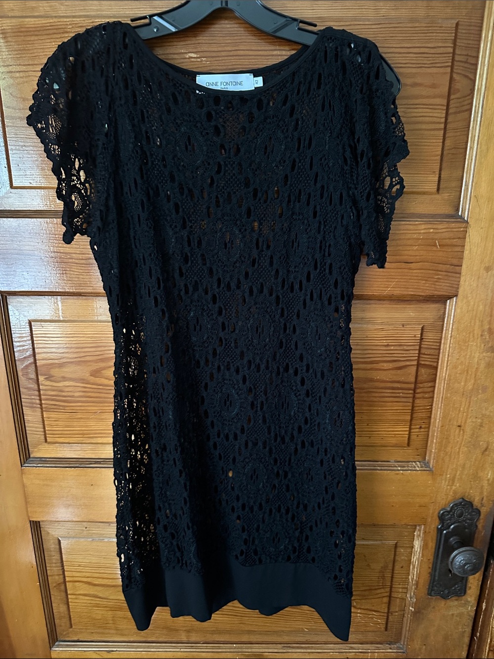 Anne Fontaine Black Crochet Knit Tunic or dress